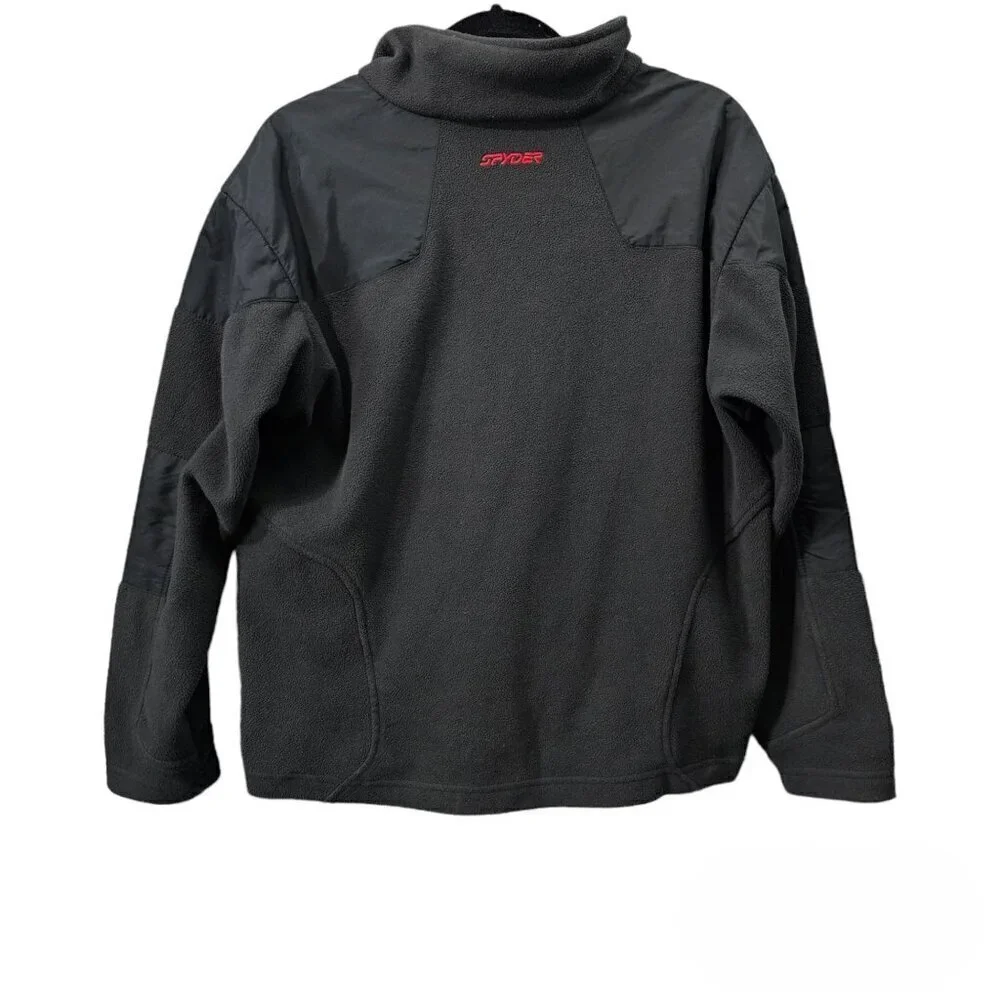 SPYDER Full Zip Fleece Black And Red Shell Jacket